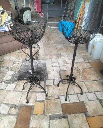 coppia porta vasi ferro b 80 cm circa