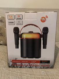 KARAOKE PORTATILE COMPLETO DI 2 MICROFONI - NUOVO