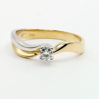 Solitario oro 18 kt diamante ct0.18 Damiani