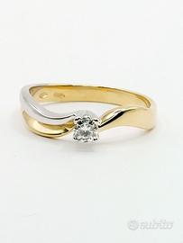 Solitario oro 18 kt diamante ct0.18 Damiani