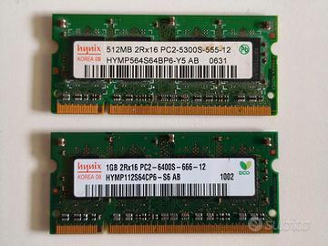 HYNIX 1GB+512MB DDR2 SDRAM SO-DIMM PC2