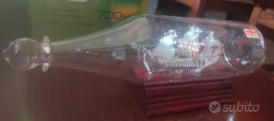 Veliero inglese in vetro decorato all' interno di 