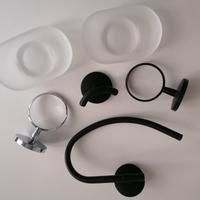 Accessori bagno metallo cromato nero kit 6 pz