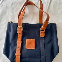 Borsa 3 in 1 Bric's blu e manici in pelle