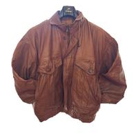 Vintage 80s 90s genuine leather jacket brown