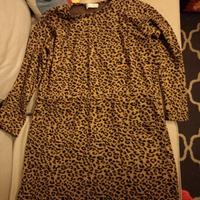 vestito corto leopardato felpato 