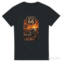 T-Shirt Route 66 Moto Custom Vintage