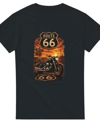 T-Shirt Route 66 Moto Custom Vintage