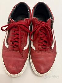 Vans in pelle rosse
