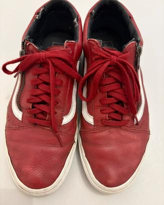 Vans in pelle rosse