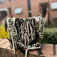 Borsa uncinetto verde e bianca