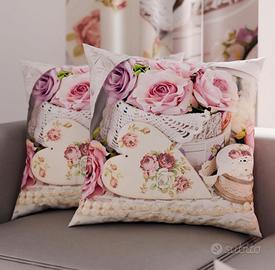 2 x coppia federe cuscino 50x50 cm arredo camera