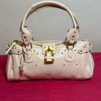 Borsa vintage borsetta pelle tracolla bianca panna