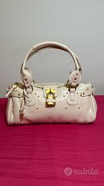 Borsa vintage borsetta pelle tracolla bianca panna