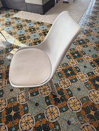 Coppia di sedie moderne bianco/effetto legno