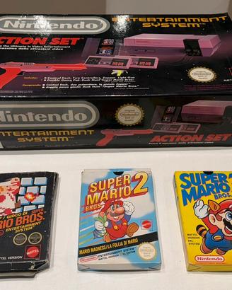 Nes Action Set scatola + Super Mario 1, 2, 3