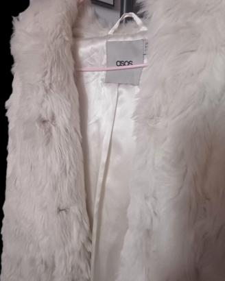 Giacca in pelliccia sintetica bianca ASOS IT 44