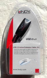 Lindy usb 2.0 active extension cable 5 mt