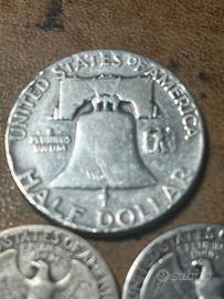 Lotto 3 monete argento dollaro USA