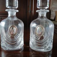 Coppia di Decanter in Cristallo e Argento - Vintag