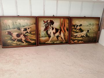 3 Quadri in legno. 