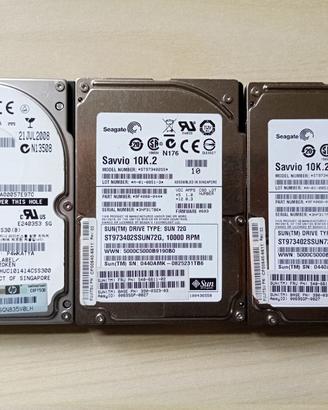 Hard Disk HDD SAS 2.5" Seagate e HP 146Gb 72Gb