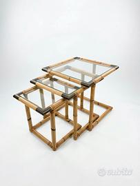 Tavolini nido vintage bambu design modernariato