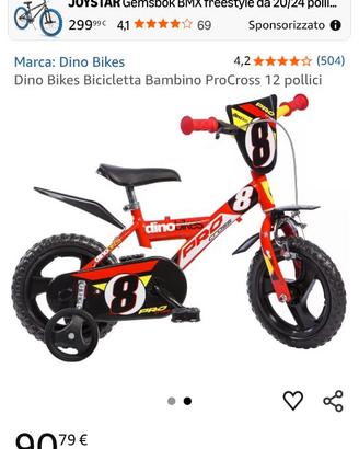 Biccicletta bambini da 12 Dino bikes