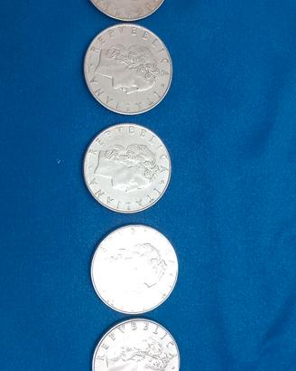 8 monete 50 liri del 1976  a.  1983