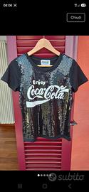 tshirt donna Coca Cola con paillettes 
