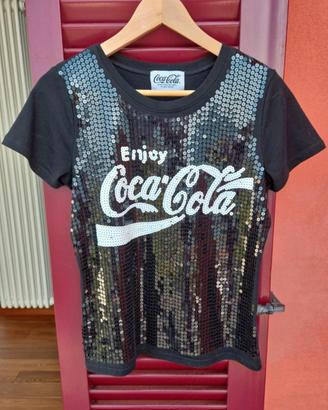 tshirt donna Coca Cola con paillettes 