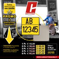 Targa Gialla per Gare e Portatarga