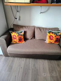 Divano a letto a 2 posti color Marrone 