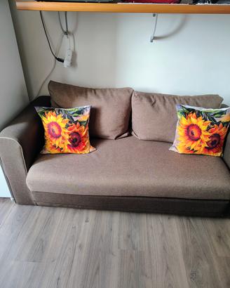 Divano a letto a 2 posti color Marrone 
