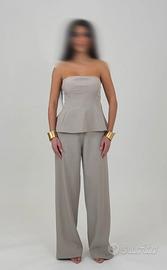 Top con spalle scoperte tortora/fango tg.unica