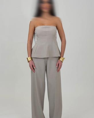 Top con spalle scoperte tortora/fango tg.unica