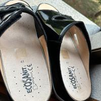 Ciabatte donna Ecosanit in vera pelle nere nr. 41