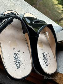 Ciabatte donna Ecosanit in vera pelle nere nr. 41