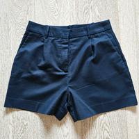 shorts in tessuto di cotone blu - Zara