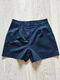shorts in tessuto di cotone blu - Zara