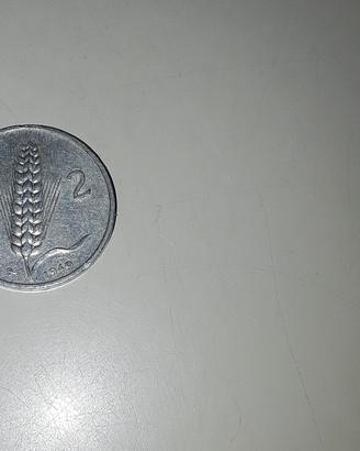 moneta italiana 2 lire 1949