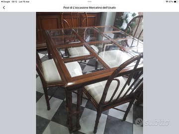 Tavolo rettangolare + 6 sedie Giorgetti