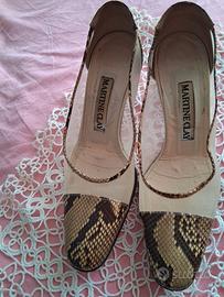 scarpe cuoio e rete pitonate