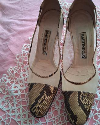 scarpe cuoio e rete pitonate