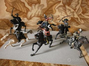 Soldatini XILOPLASTO aa. '60 : 6 Cavalli+Cavalieri