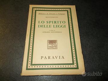 Lo spirito delle leggi Montesquieu ed Paravia