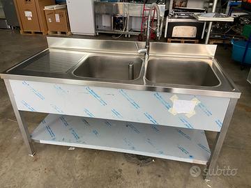 Lavello Professionale Inox  – 2 Vasche, Gocciolato