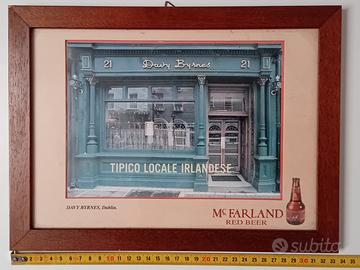 VECCHIO QUADRO INSEGNA PUBBLICITARIA BIRRA VINTAGE