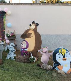 stampe su cartone tema Masha e orso 