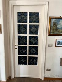 Porta interna in legno con vero vetro di Murano